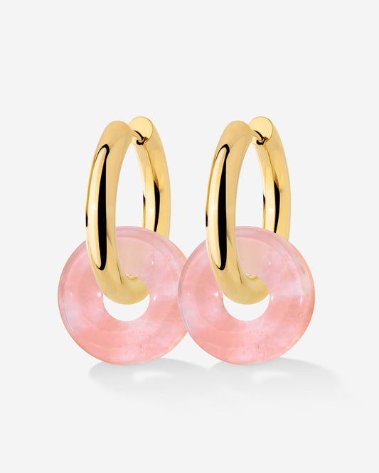 Chunky Peachy Donut Hoop Set Medium Oro
