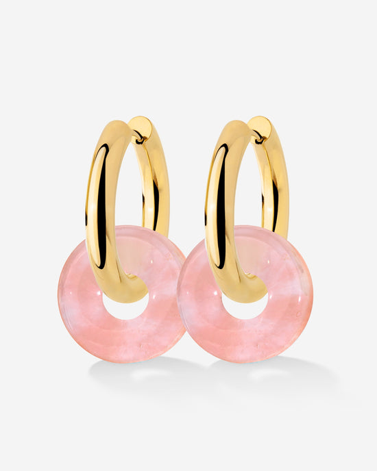 Chunky Peachy Donut Hoop Set Medium Oro