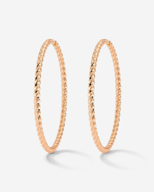 Twisted Hoops Extra Large Oro Rosa