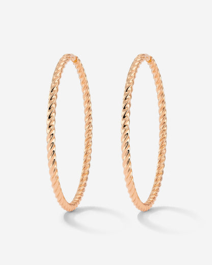 Twisted Hoops Extra Large Oro Rosa