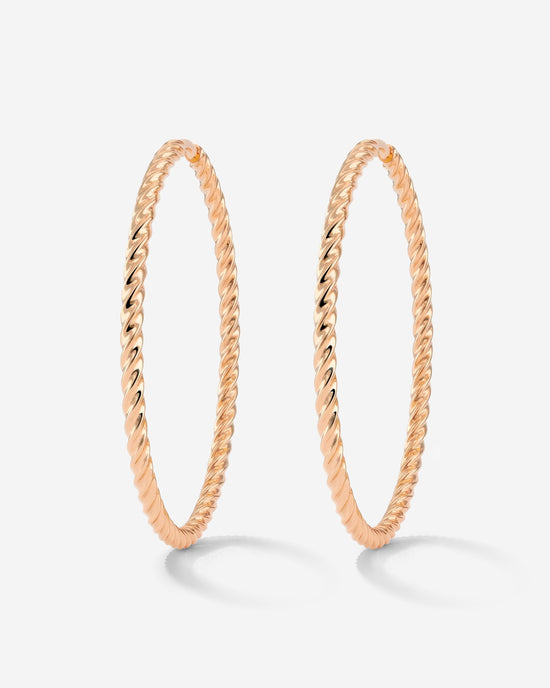 Twisted Hoops Extra Large Oro Rosa