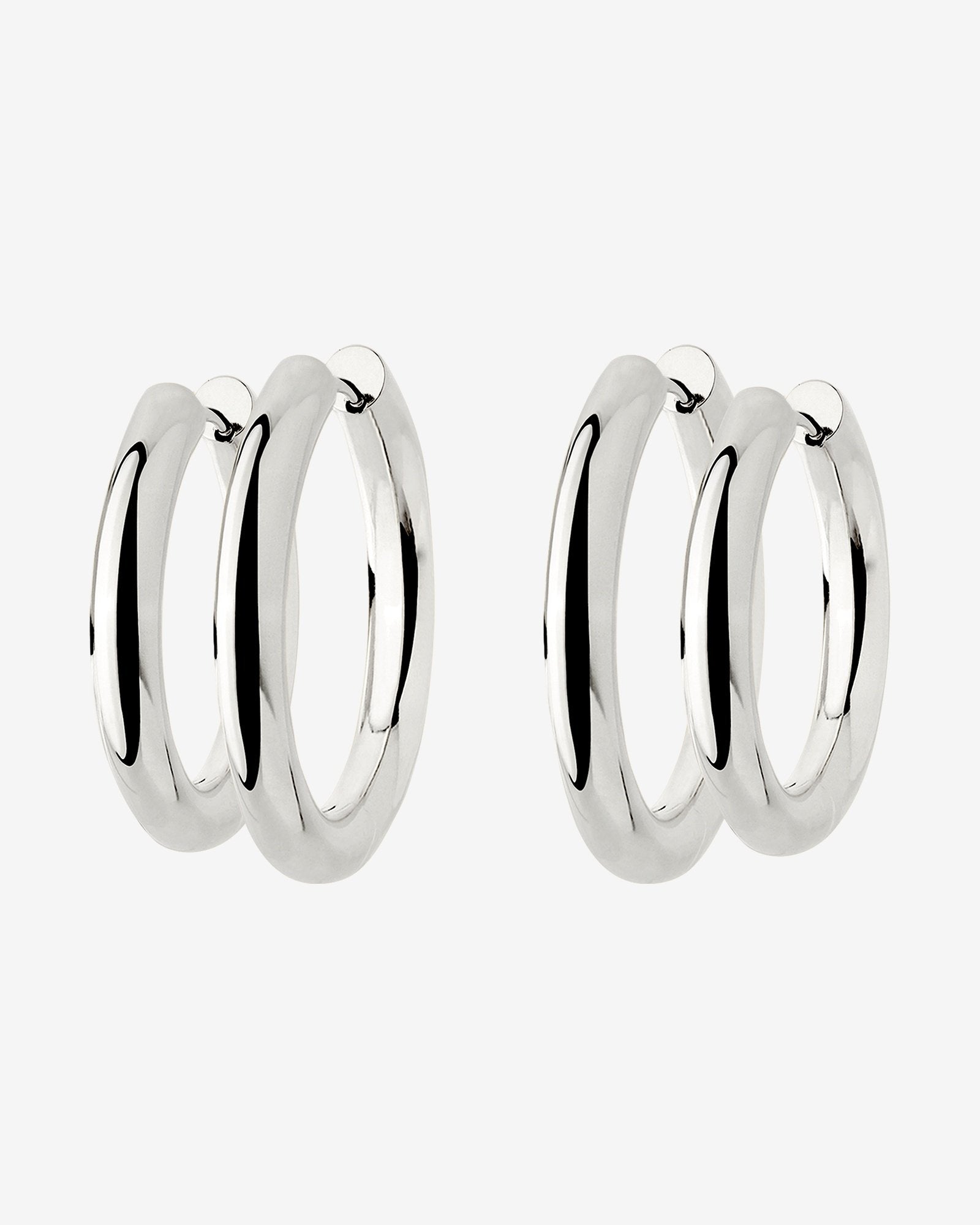 Chunky Lover Hoop Set Medium Argento