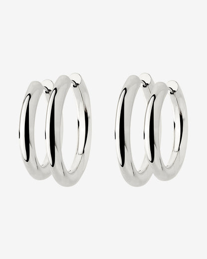 Chunky Lover Hoop Set Medium Argento
