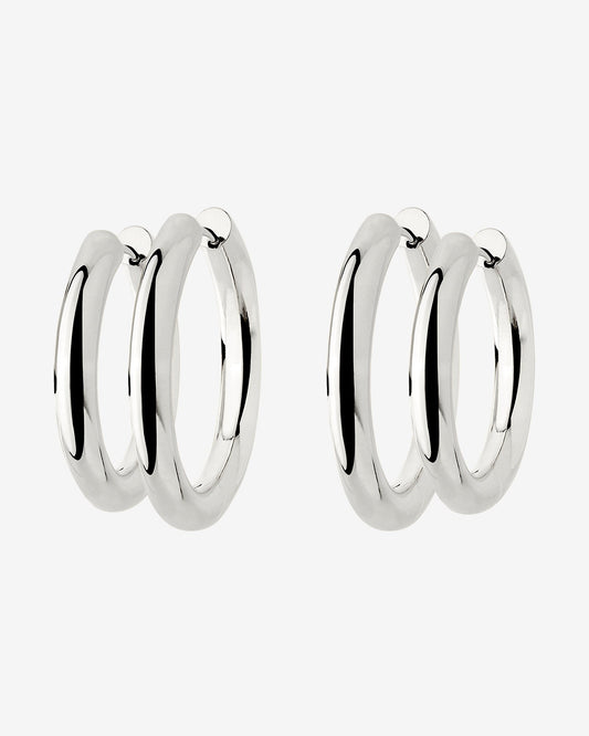 Chunky Lover Hoop Set Medium Argento