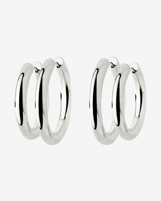 Chunky Lover Hoop Set Medium Argento