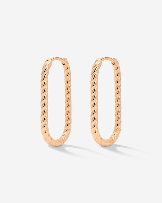 Oval Paloma Hoops Small Oro Rosa