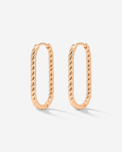 Oval Paloma Hoops Small Oro Rosa
