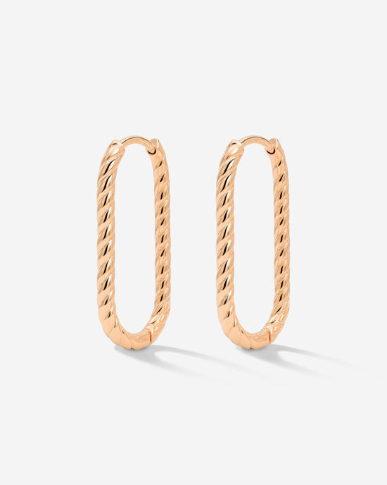 Oval Paloma Hoops Small Oro Rosa