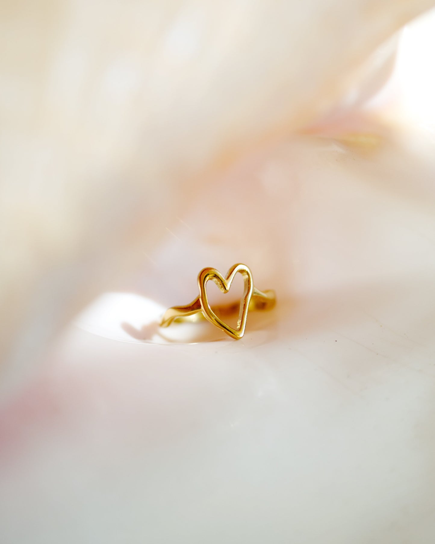 Flowy Heart Anello Oro