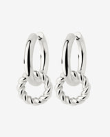 Chunky Twisted Donut Hoop Set Medium Argento