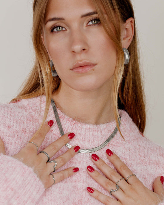 Bold Herringbone Collana Argento