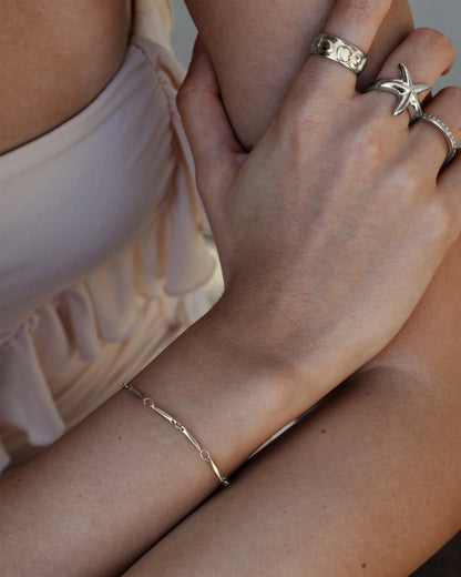 Curved Links Bracciale Argento