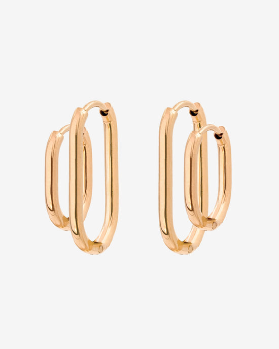 Oval Clean Hoop Set Oro Rosa