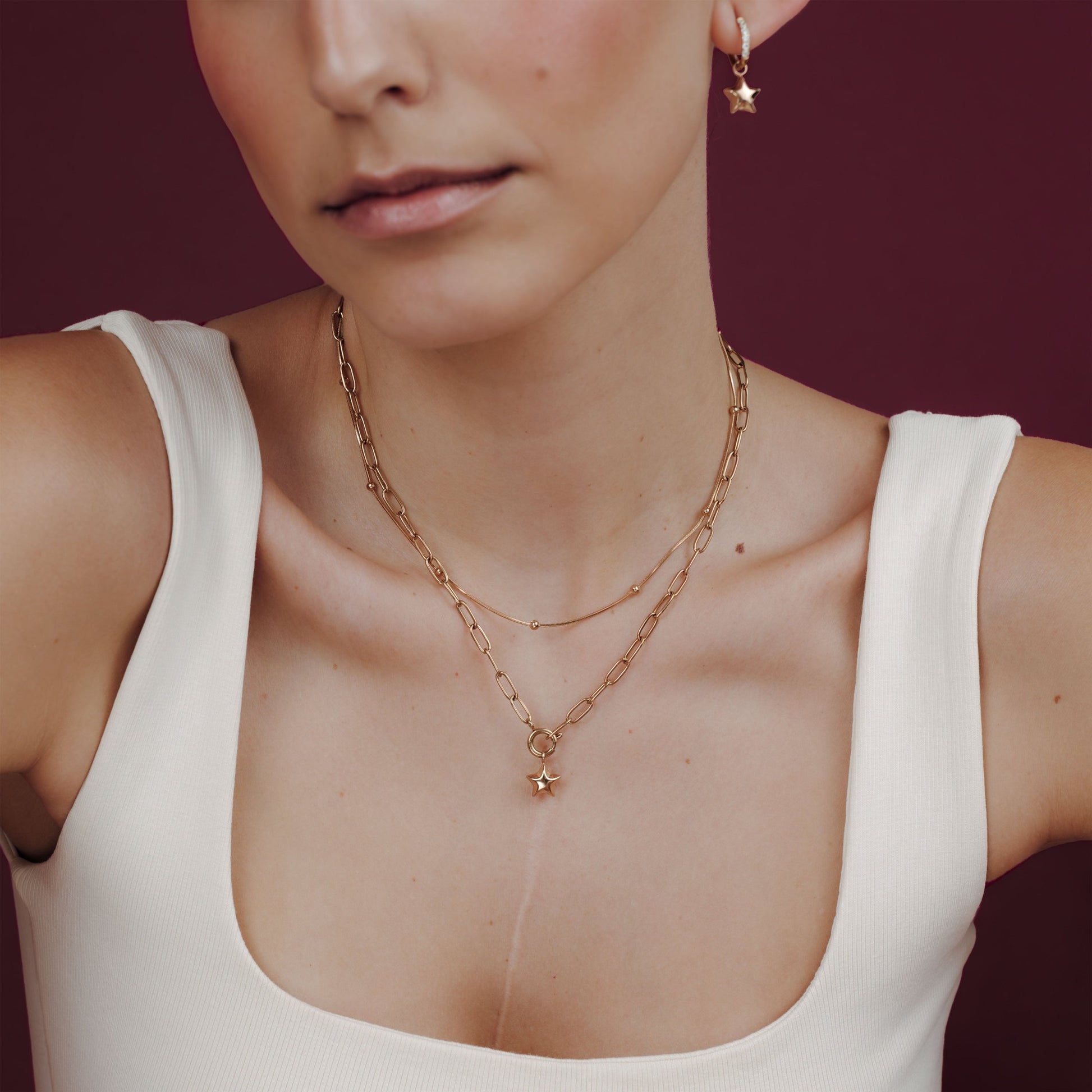 Nova Oval Links Collana Set Oro Rosa