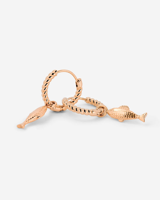 Pezito Twisted Hoop Set Small Oro Rosa