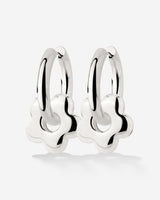 Chunky Bubble Flower Hoop Set Medium Argento
