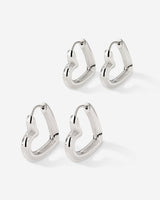 Phat Heart Hoop Bundle Argento