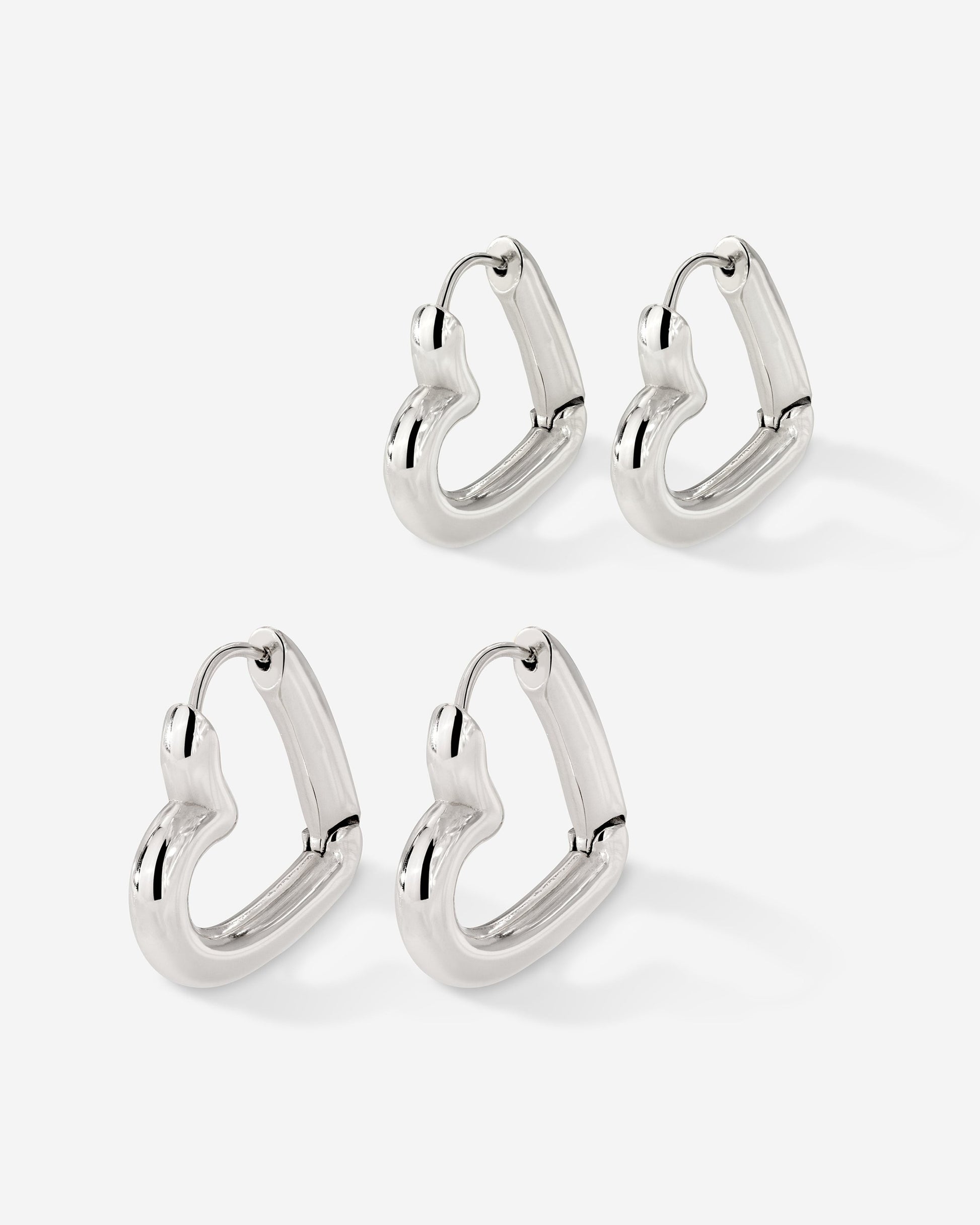 Phat Heart Hoop Bundle Argento