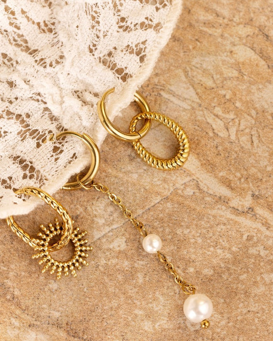 Sunny Oval Twisted Hoop Set Baby Argento