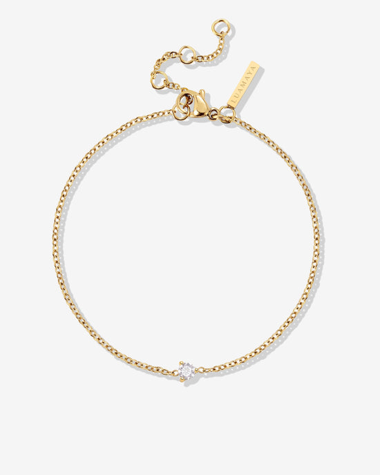 Solitaire Stone Bracciale Oro