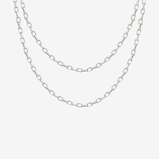 Square Y Box Chain Argento