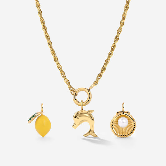 Rope Chain Charm Collana Set