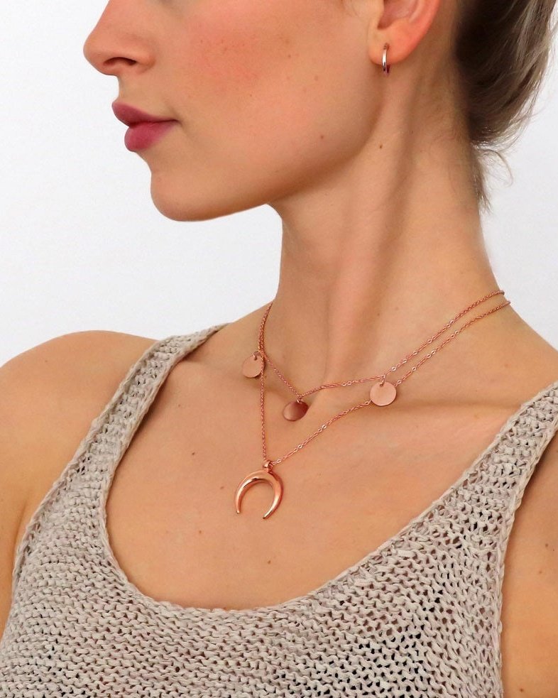 Luna Collana Oro Rosa