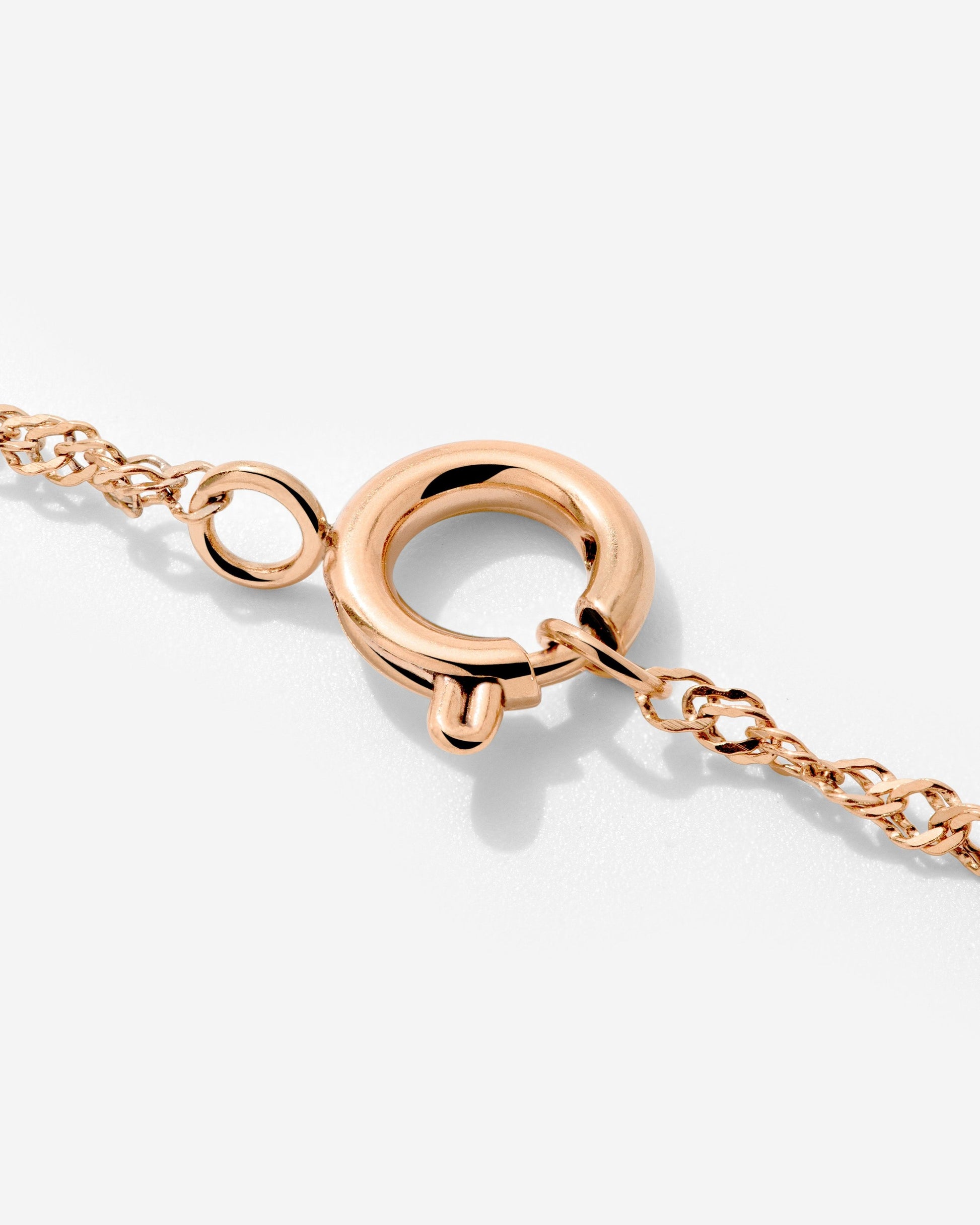 Singapore Chain Charm Collana Oro Rosa
