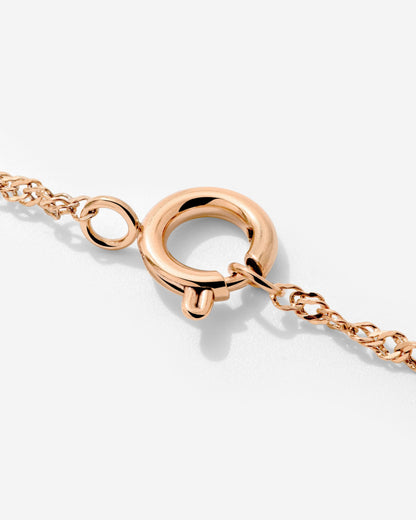 Singapore Chain Charm Collana Oro Rosa