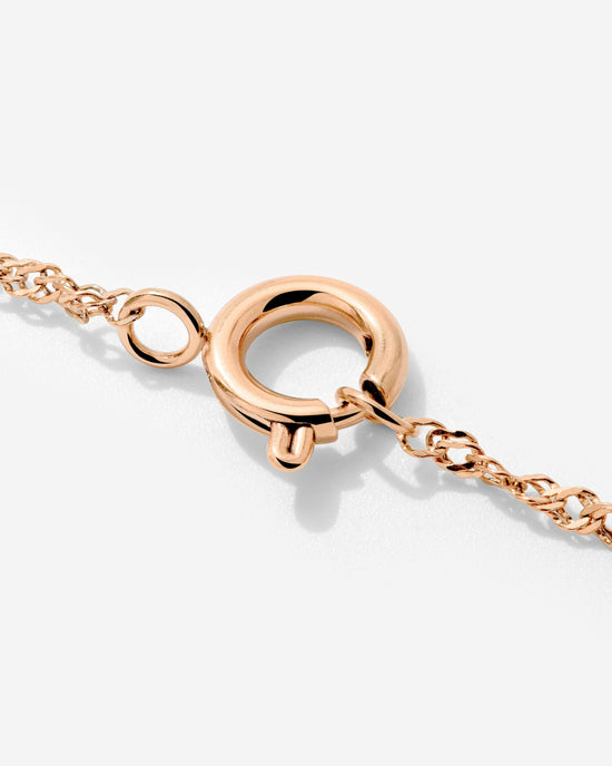 Singapore Chain Charm Collana Oro Rosa