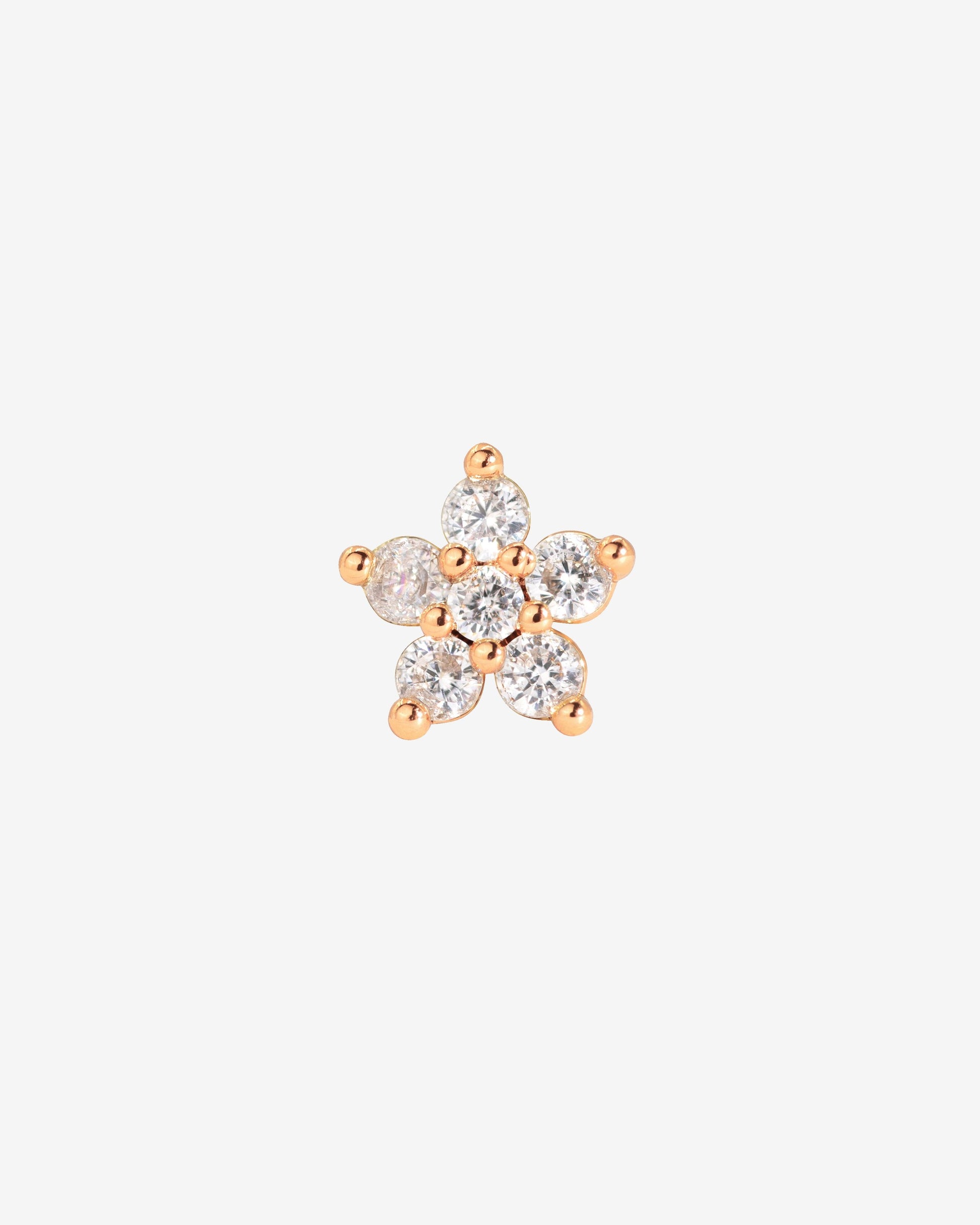 Radiant Flower Piercing Stud Oro Rosa