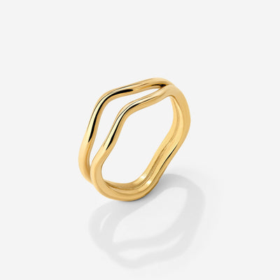 Double Wave Anello Oro