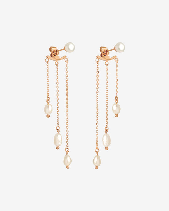 Annas Sparkle Pearl Studs Oro Rosa
