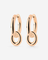 Chunky Oval Donut Hoop Set Medium Oro Rosa
