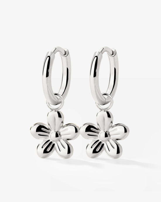 Blossom Hoop Set Small Argento