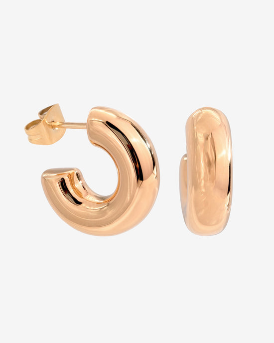 Bulky Hoop Studs Oro Rosa