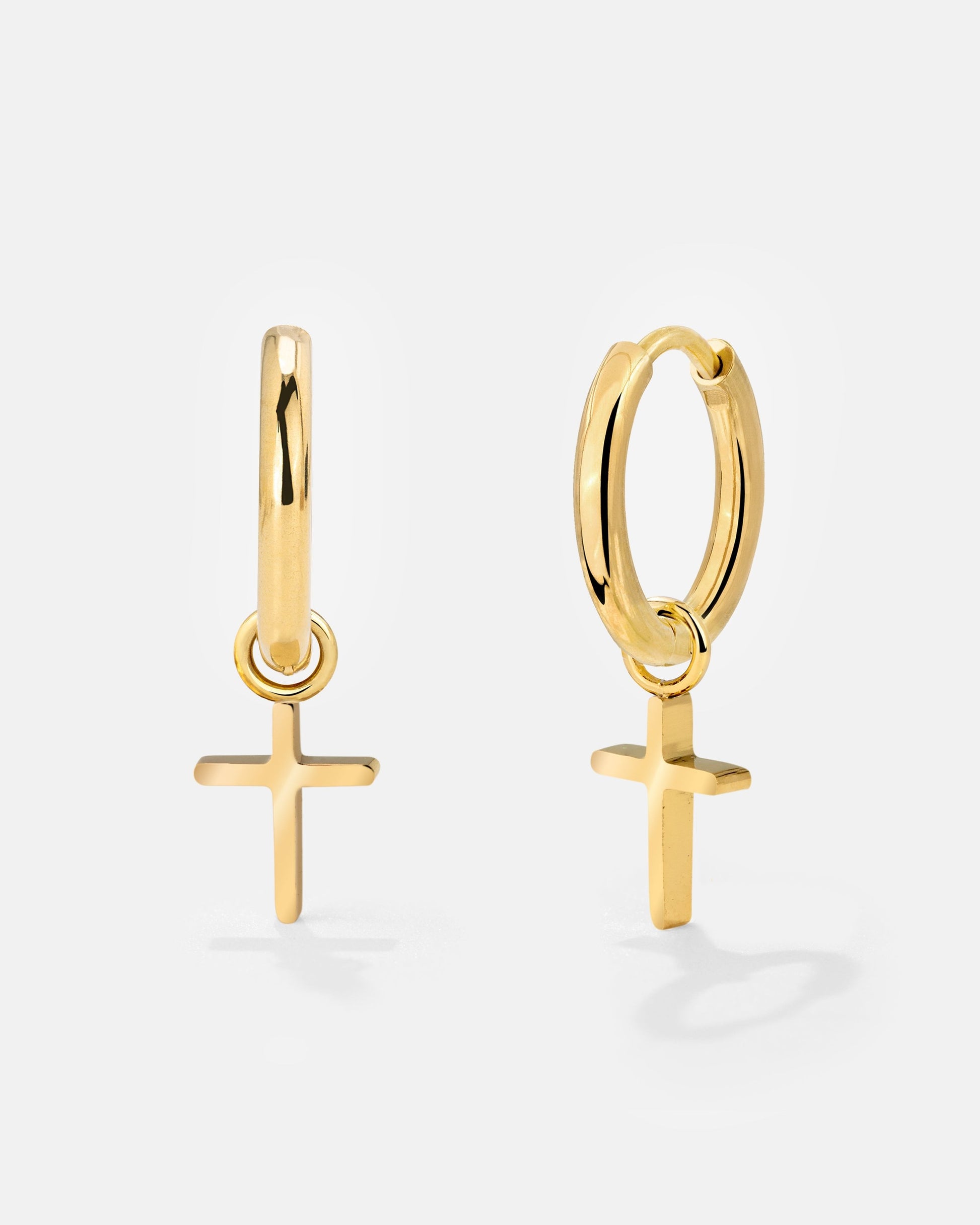 Saints Cross Hoop Set Small Oro