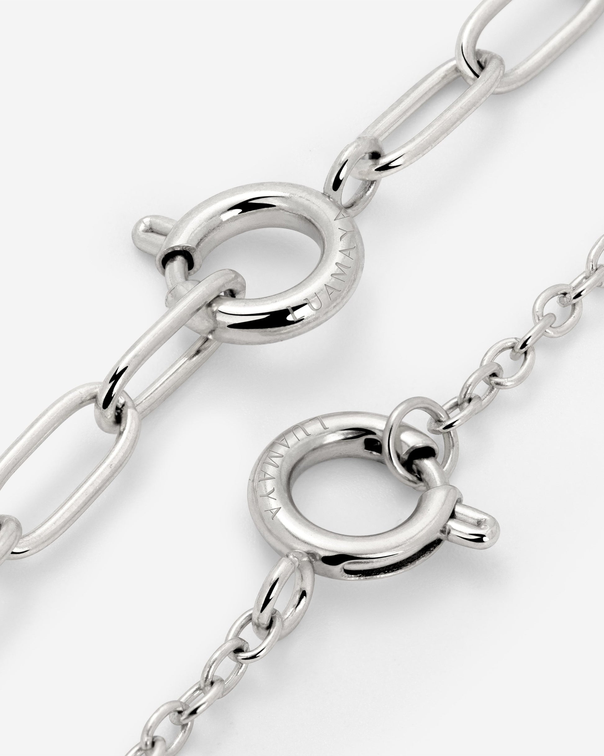 Oval Links Charm Collana Argento