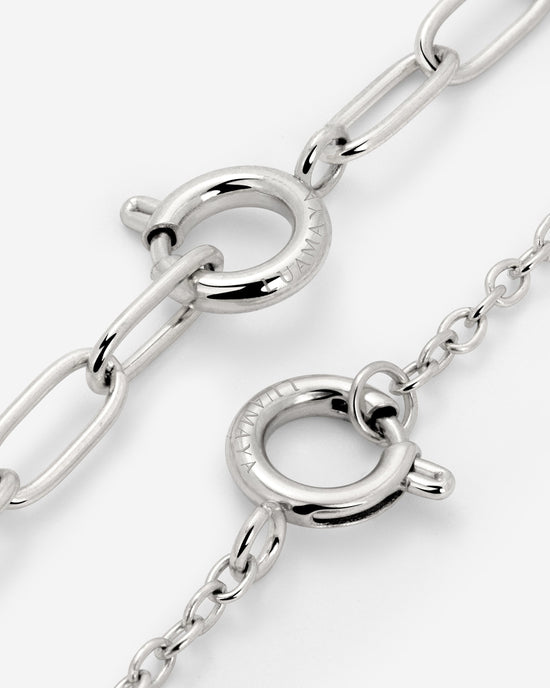 Oval Links Charm Collana Argento