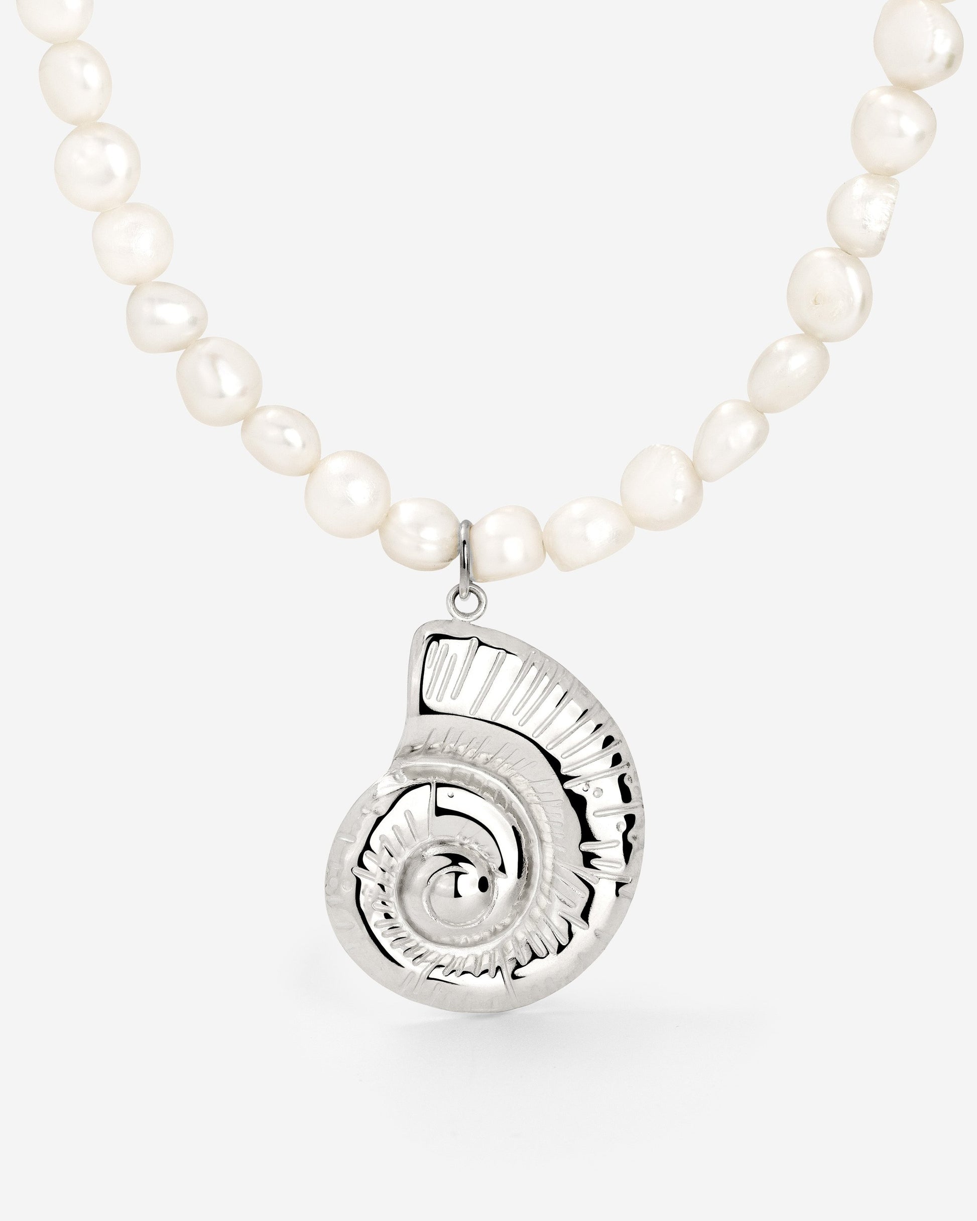 Ammonite Pearl Collana Argento