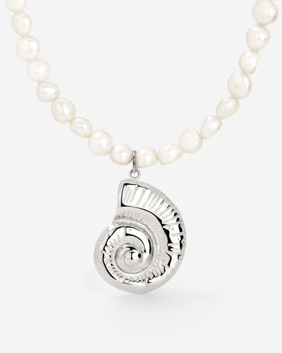 Ammonite Pearl Collana Argento