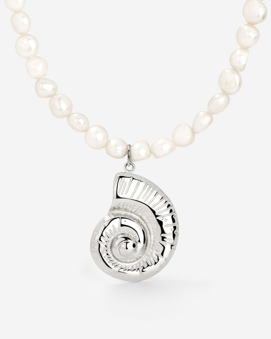 Ammonite Pearl Collana Argento
