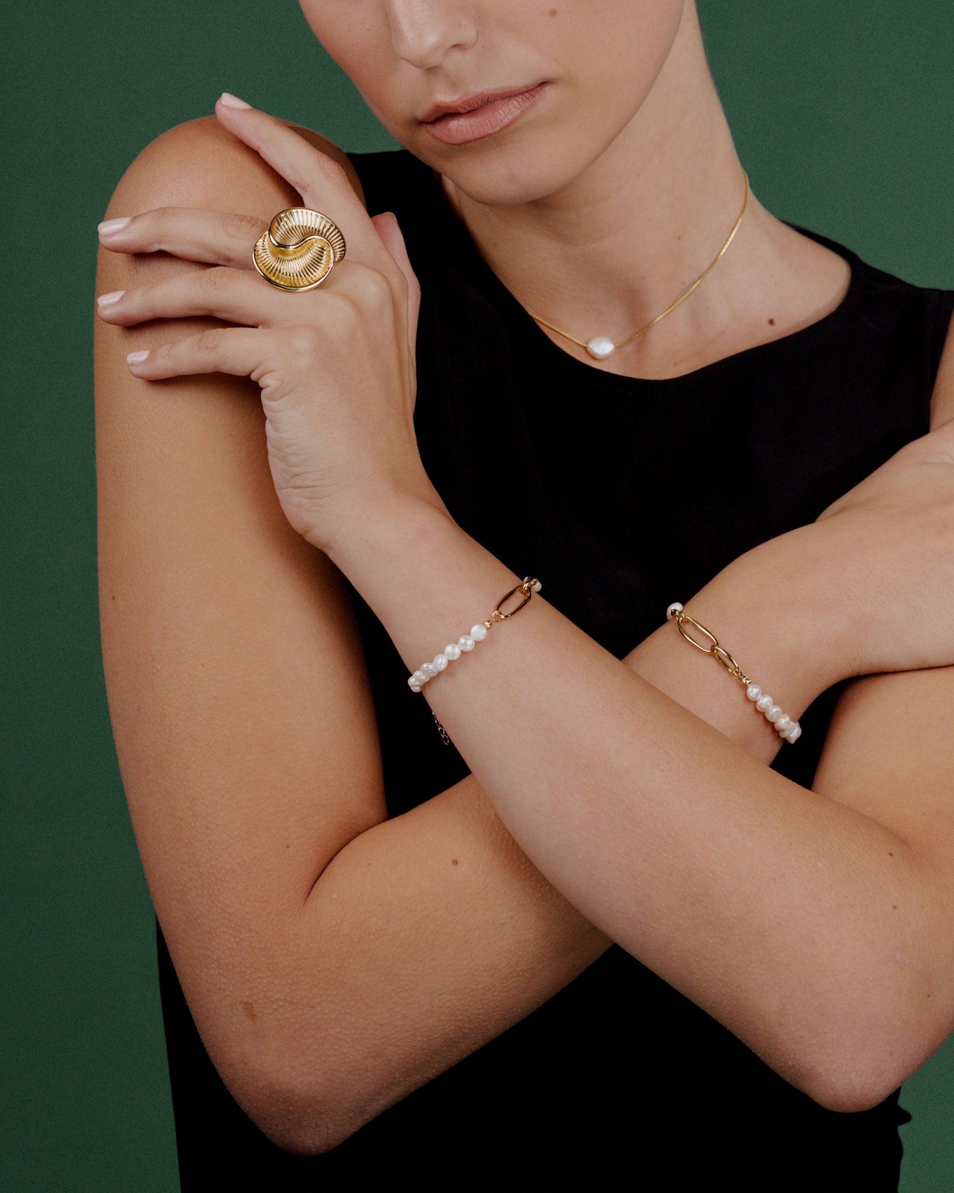 Fluidity Pearl Bracciale Oro