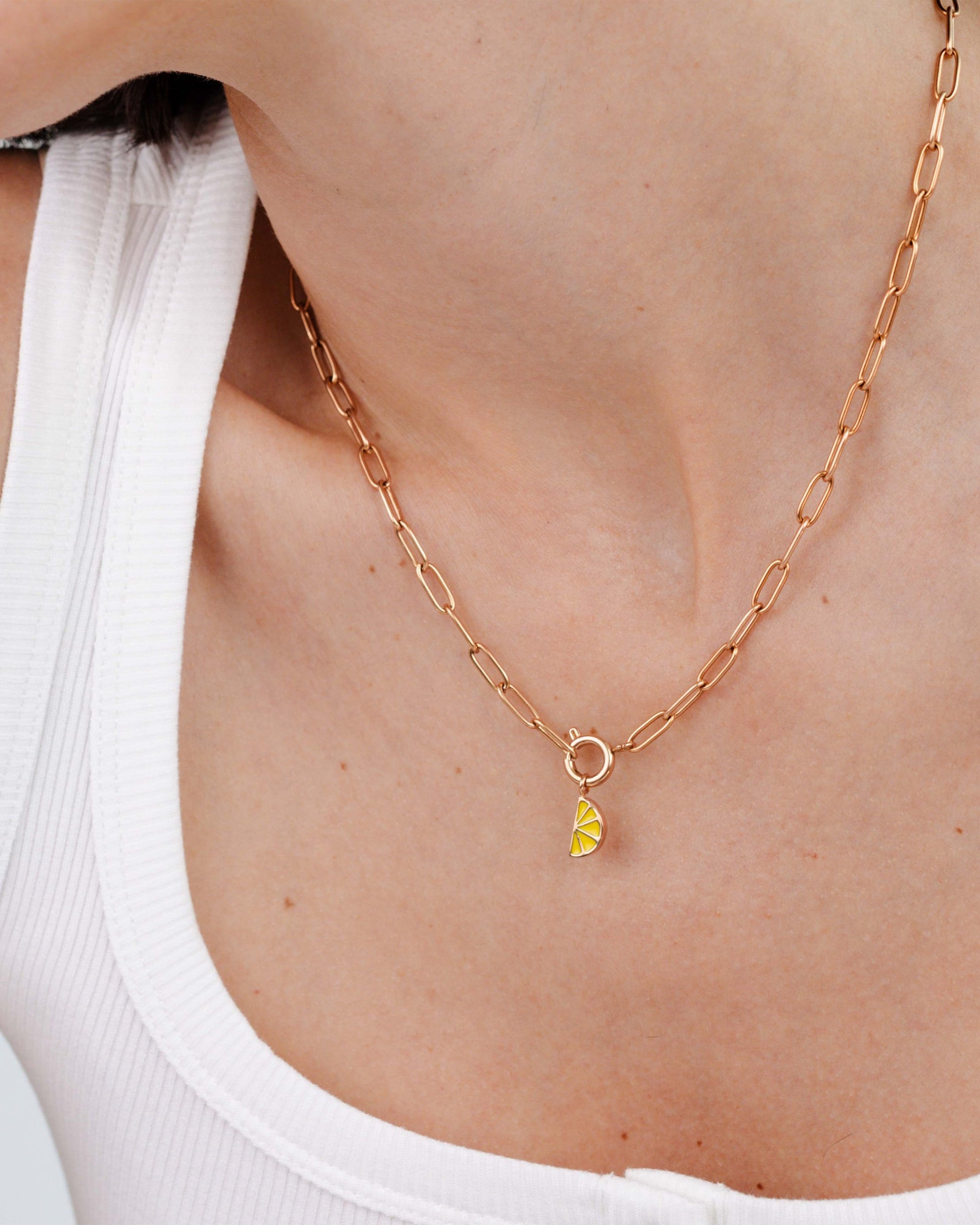 Zesty Oval Links Collana Set Oro Rosa