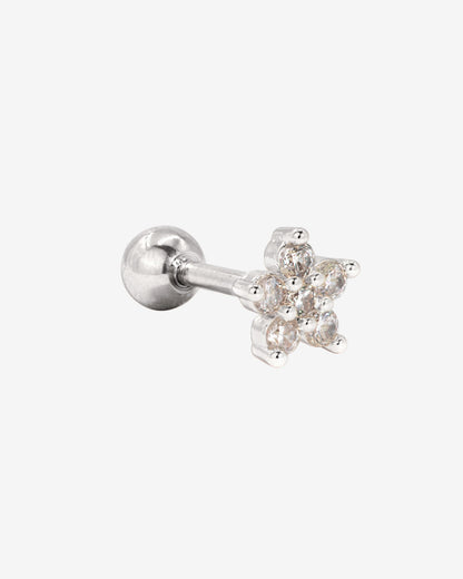 Radiant Flower Piercing Stud Argento