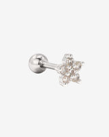 Radiant Flower Piercing Stud Argento