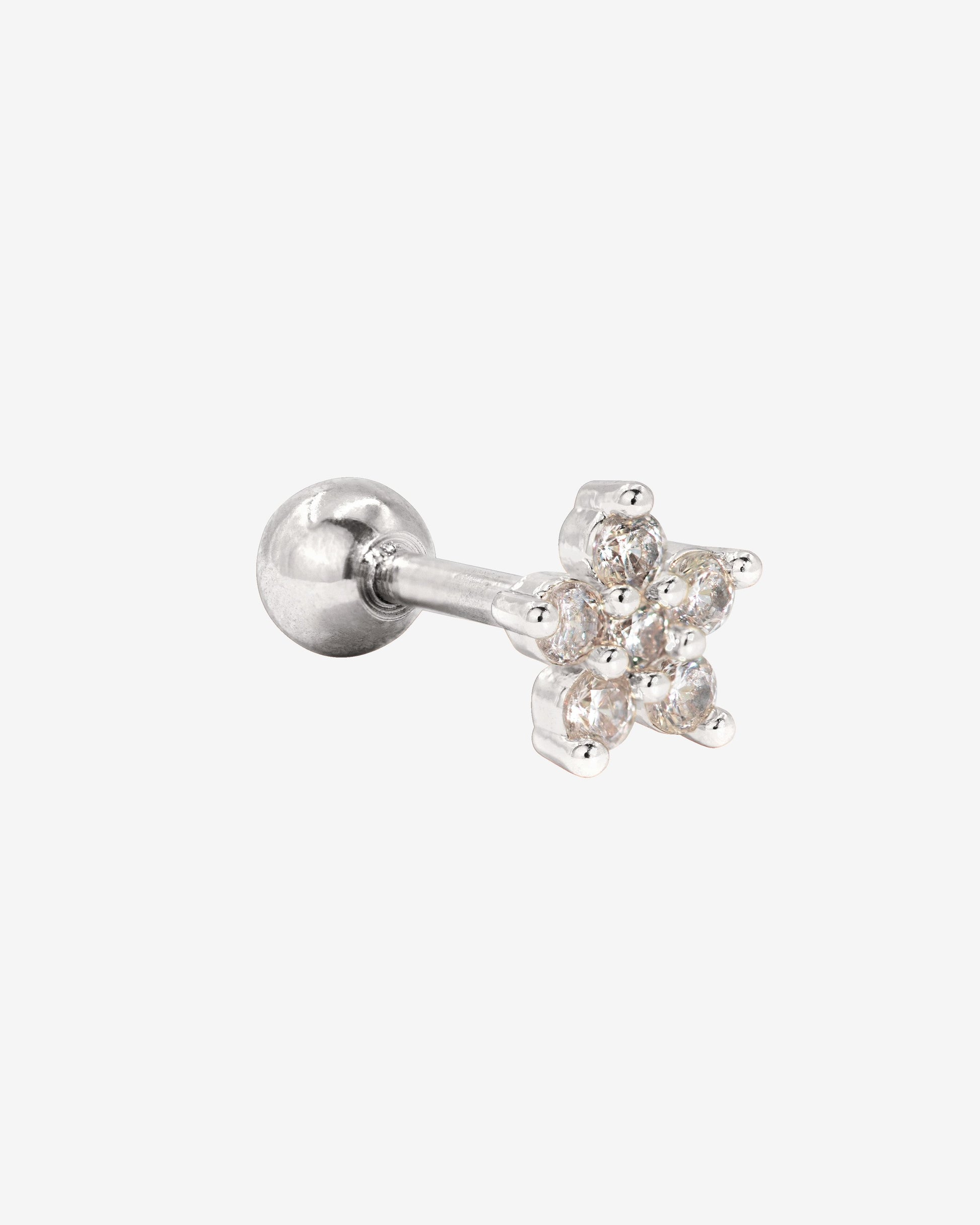 Radiant Flower Piercing Stud Argento