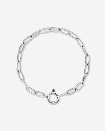 Oval Links Charm Bracciale Argento