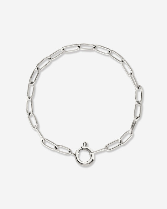 Oval Links Charm Bracciale Argento
