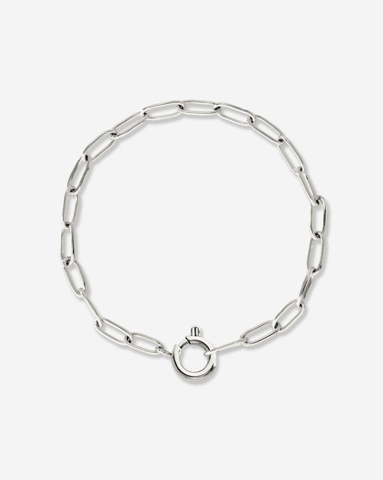 Oval Links Charm Bracciale Argento